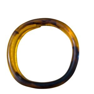 Vintage Style Tortoise Shell Resin Bangle Bracelet Amber Brown Mottled
